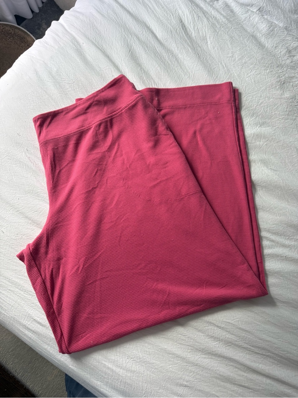 Athleta waffle Pink Knit Bottoms XL